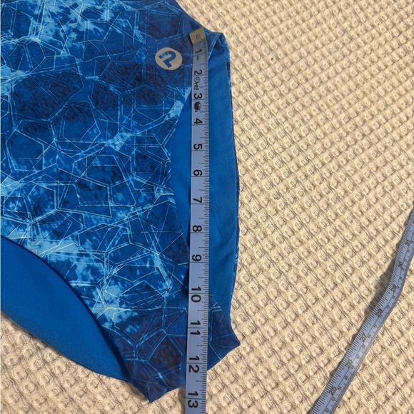 NWOT Blue Patterned One Piece Swimsuit - Picture 5 of 12